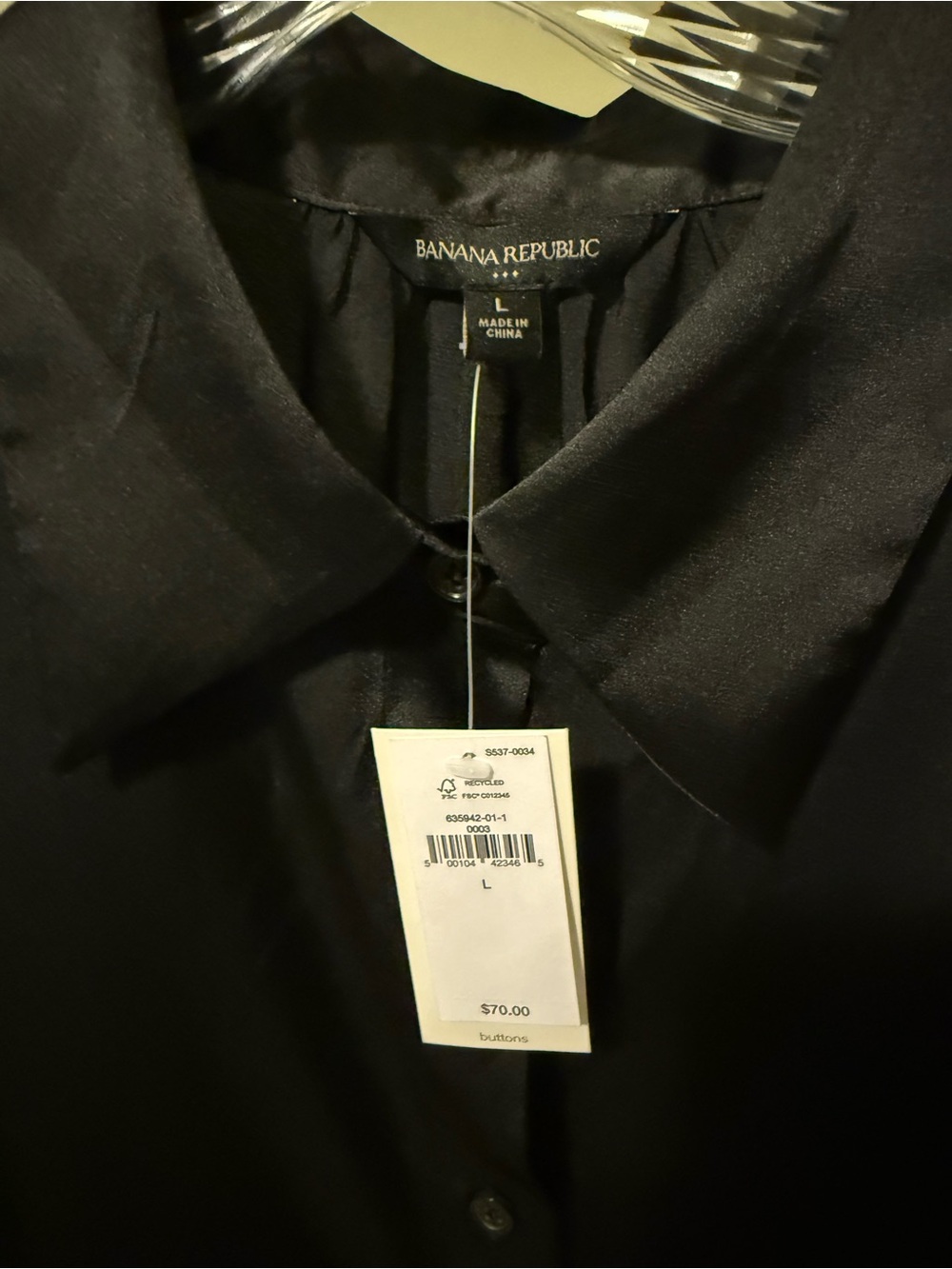 NWT Banana Republic Sleeveless Black Blouse SZ L 21" P2P - Picture 8 of 8